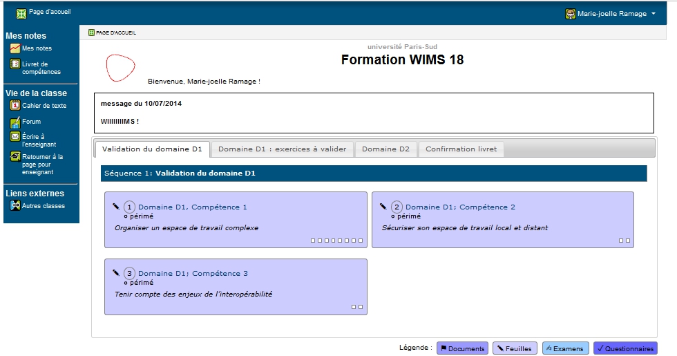 Affichage global des r�sultats individuels